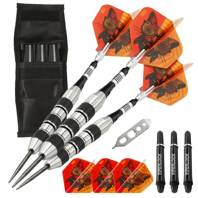 

Freak Steel Tip Darts Knurled and Fin Barrel 22 Grams and Single Black Case