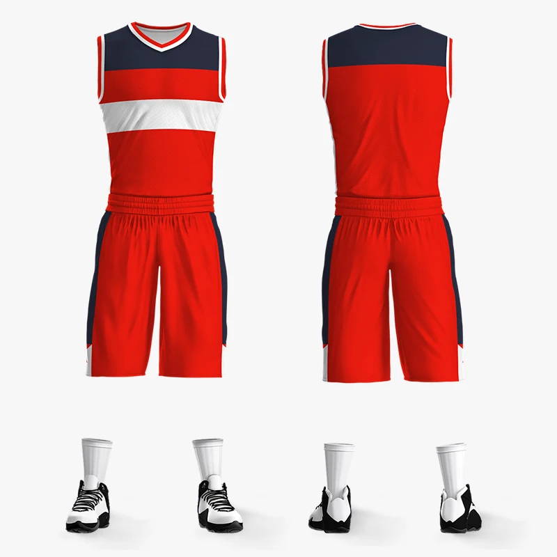 2023 New Style Men Youth Basketball Clothing Customized Quick Drying Breathable University Team Shirt Set Sleeveless Top