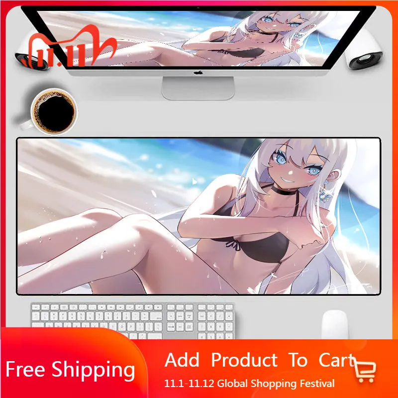 

Cute Girl XXL Large Mouse Pad Anime Game Home Cool Mouse Pad Notebook Desktop Computer Accessories Game Anime Office Table Pad