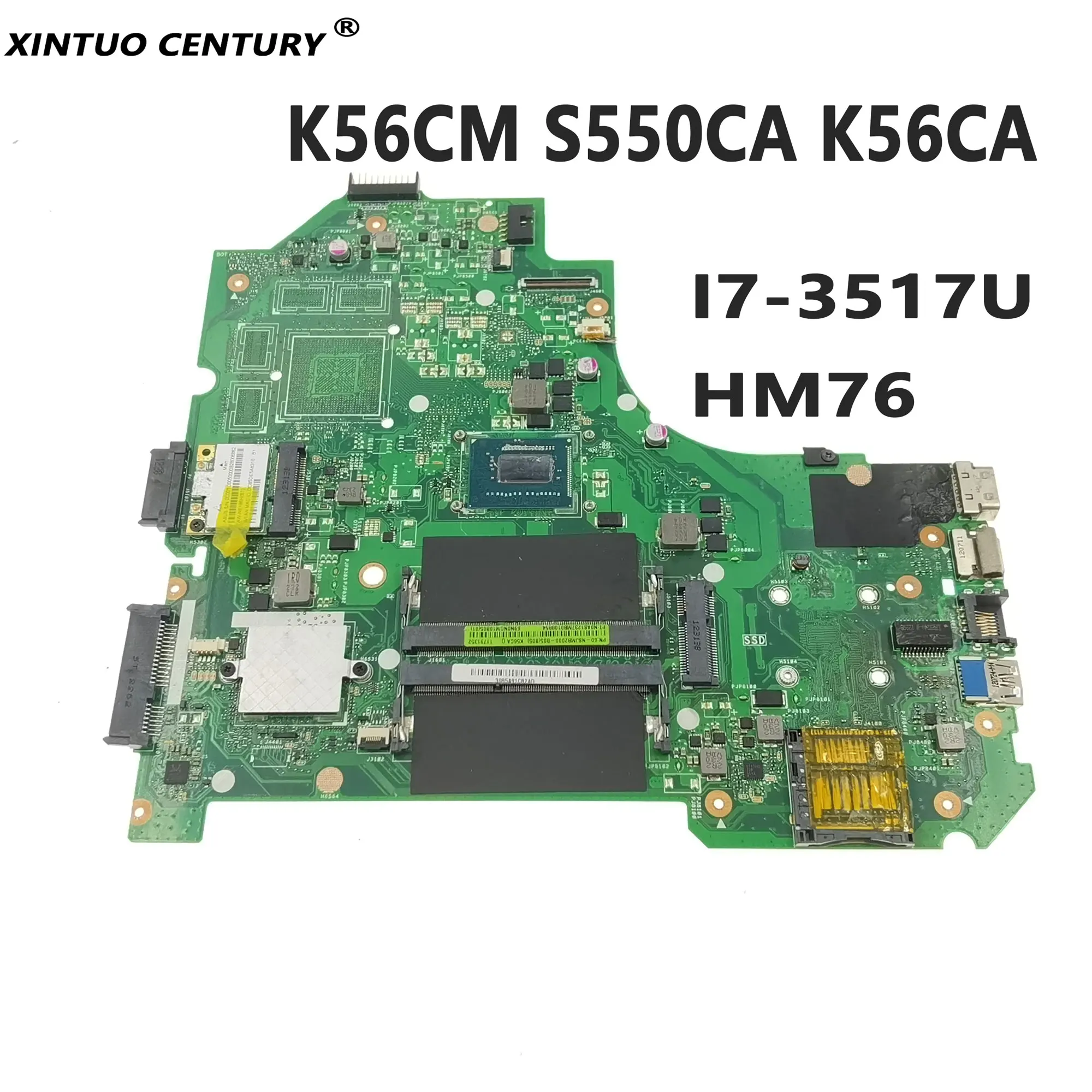 

High Quality K56CM motherboard For ASUS S550CA K56CM K56CA laptop motherboard With I7-3517U CPU HM76 UMA HD DDR3 100% Tested