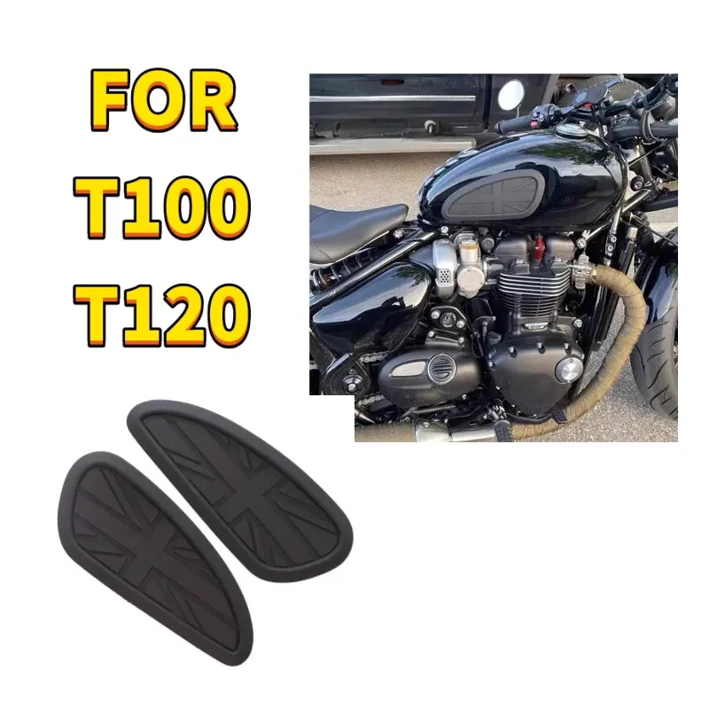 Фото Универсальные ретро-накладки на бак для Scrambler Thruxton T100 T120, наклейки на боковые части топливного бака, защитные накладки на колени, декоративные наклейки №1