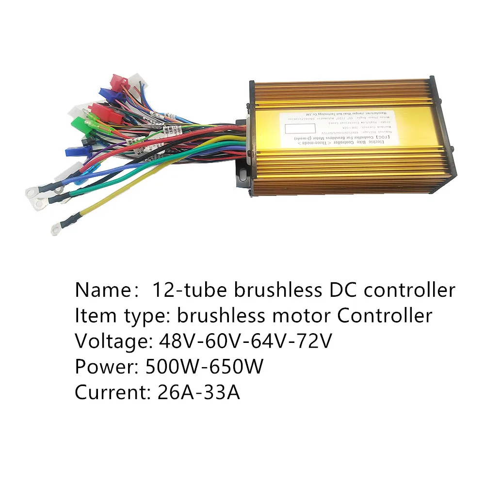 

48V/60V/72V 500W 600W 650W E-bike E-scooter Sine Wave Brushless Controller for Electric Bike Scooter BLDC Motor