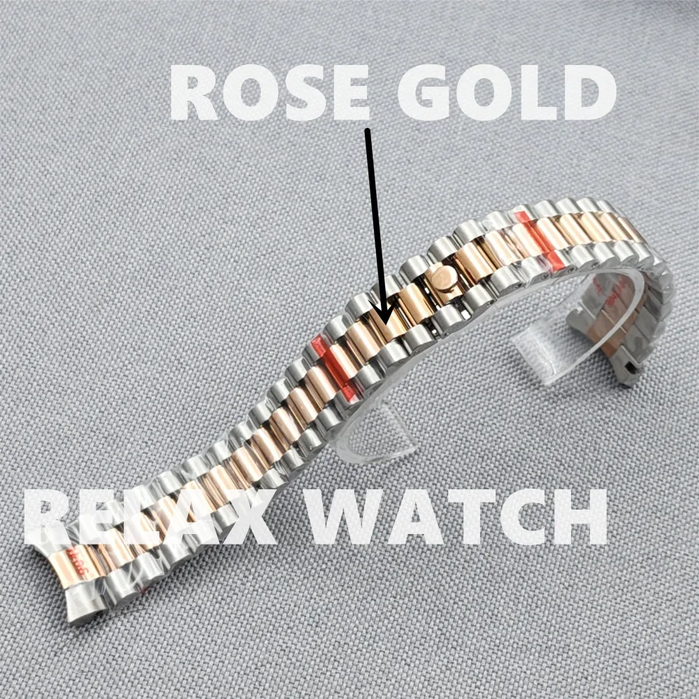 20mm Stainless Steel Multi-Color Presidential Strap Head Strap for Oyster Perpetual Day-Date Sub Aquaman 36mm 39mm 40mm Case