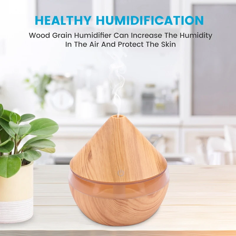 

Cool Mist Humidifier 300Ml USB Air Humidifier Essential Oil 7 Color Changing Light Diffuser For Home