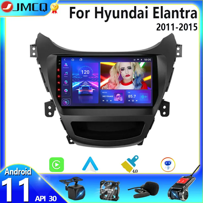 $88.99 JMCQ Car Radio Android 10 For Hyundai Elantra Avante I35 2011-2016 Multimedia Player 2 din GPS Navigaion dvd Stereo Head unit