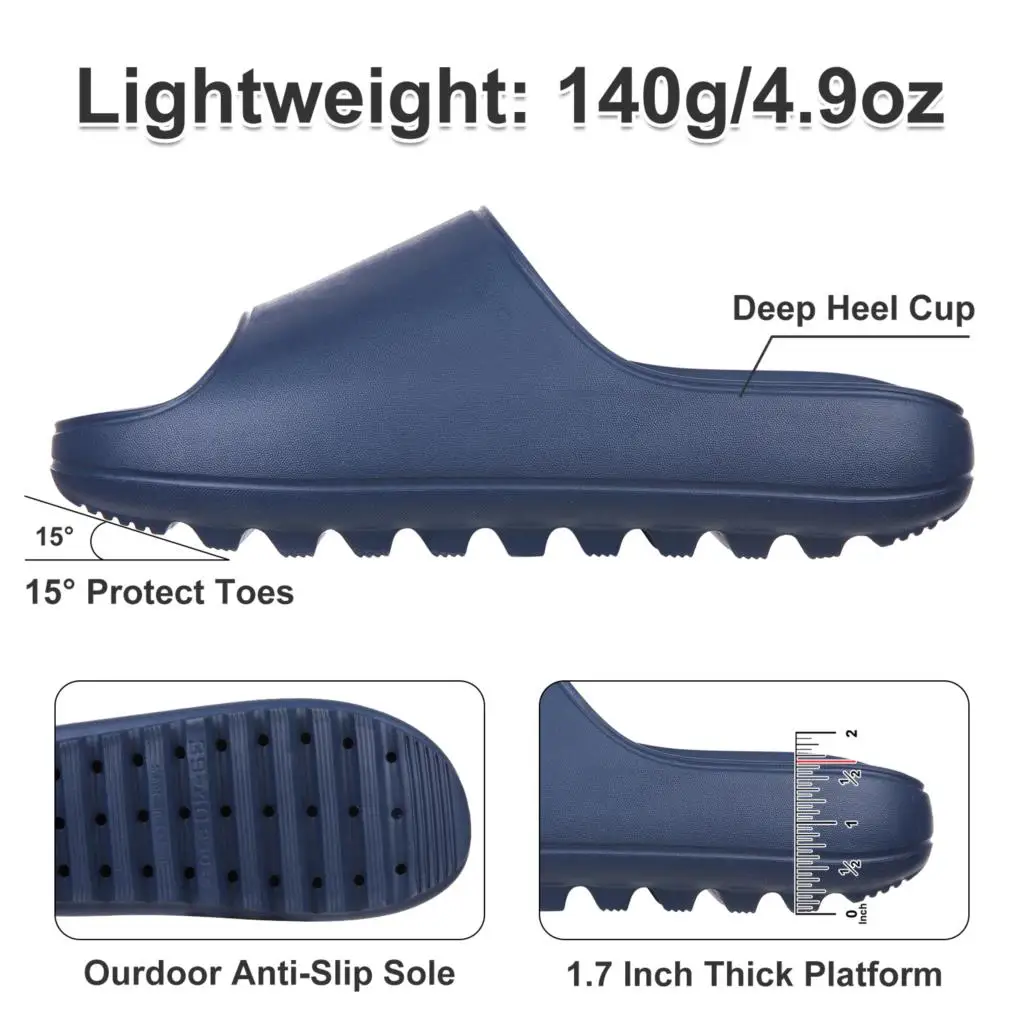 Shevalues New Women Fashion Slippers Summer Outdoor Men Beach Slides Indoor Platform Non-slip Bathroom Slides Home Flats Sandals