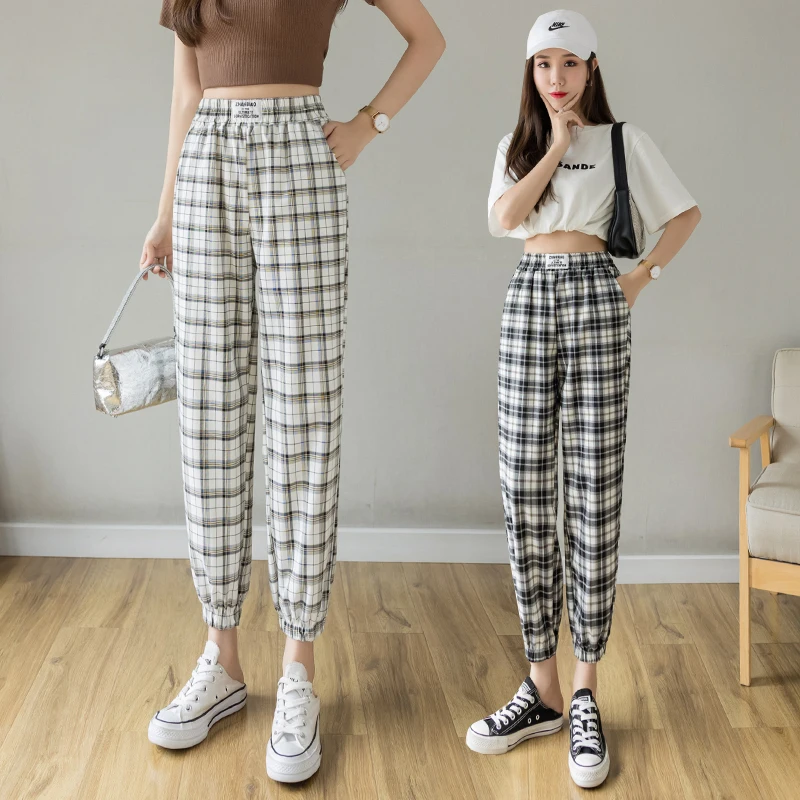 New Woman lattice Lantern pant Korean Fashion Drawstring Sweatpants Casual Popular Joggers Women Pants dropshipping 7283