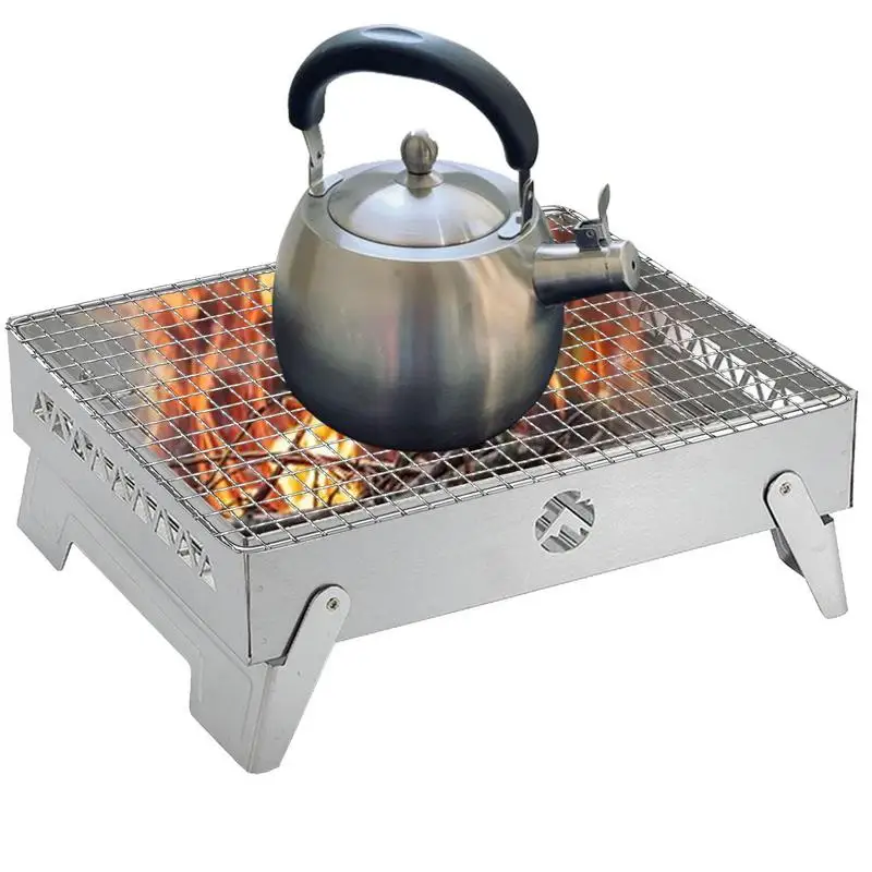 

Barbecue Training Tool BBQ Folding Grill Outdoor Portable Thicken Stainless Steel BBQ Grill With Storage For Picnic Grate