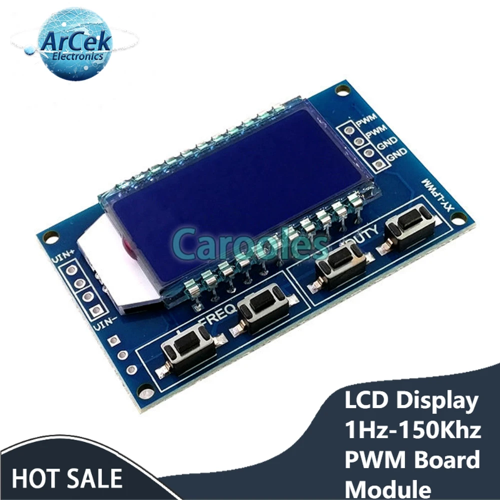 

3.3V-30V Signal Generator PWM Pulse Frequency Duty Cycle Adjustable Module LCD Display 1Hz-150Khz PWM Board Module