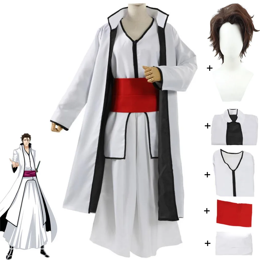 

Anime BLEACH Aizen Sousuke Cosplay Costume Wig Shinigami Arrancar Thousand-Year Blood War Outfit Halloween Kimono Uniform Suit