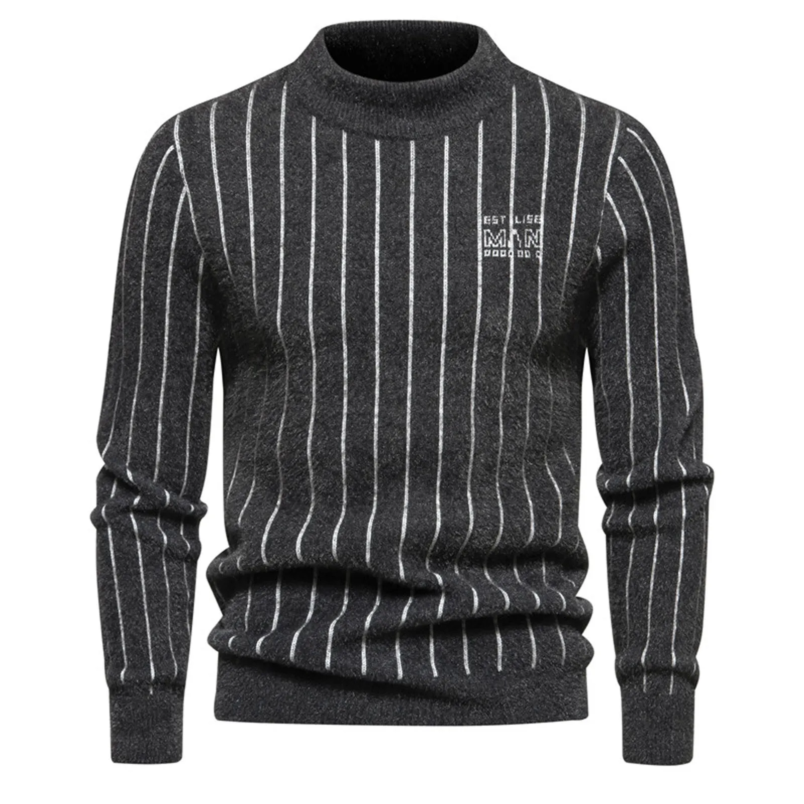 

Осенне-зимний дизайнерский Новый Модный Роскошный вязаный свитер с высоким воротником высококачественные мужские теплые шерстяные свитера с вышивкой повседневные