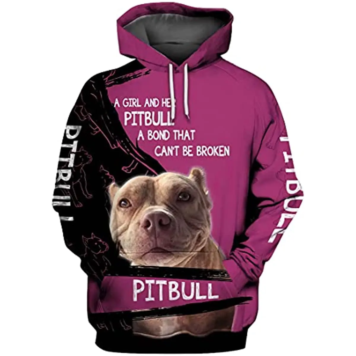 

Магазин толстовок унисекс, пуловеры с 3D принтом питбуля, Свитшот