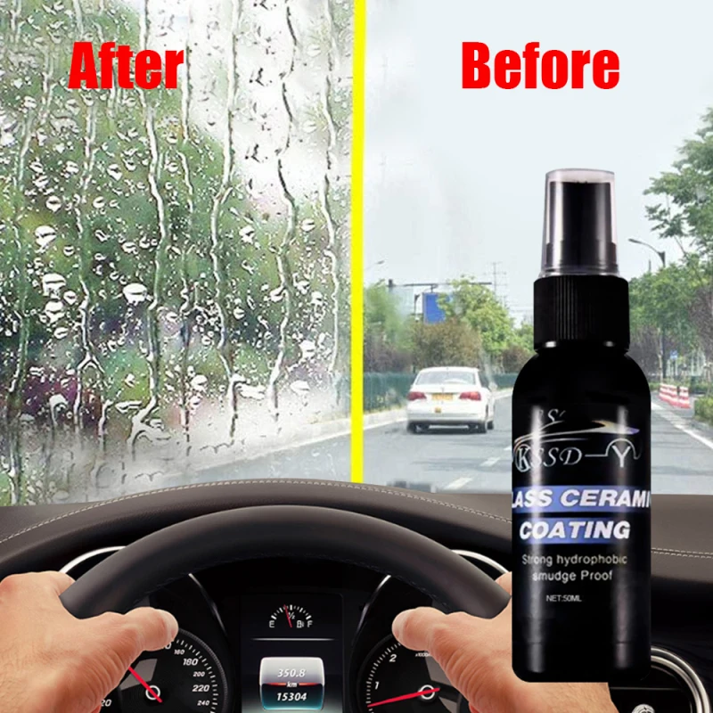 

50ml Car Windshield Water Repellent Keep Car Coating Windows Surface Dry Waterproof Rainproof Nano Hydrophobic Coating Car Wash