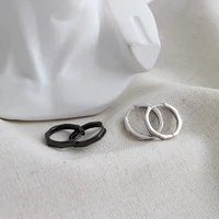 heh216 korean edition sterling silver octagonal womens earrings earrings personality versatile silver earrings