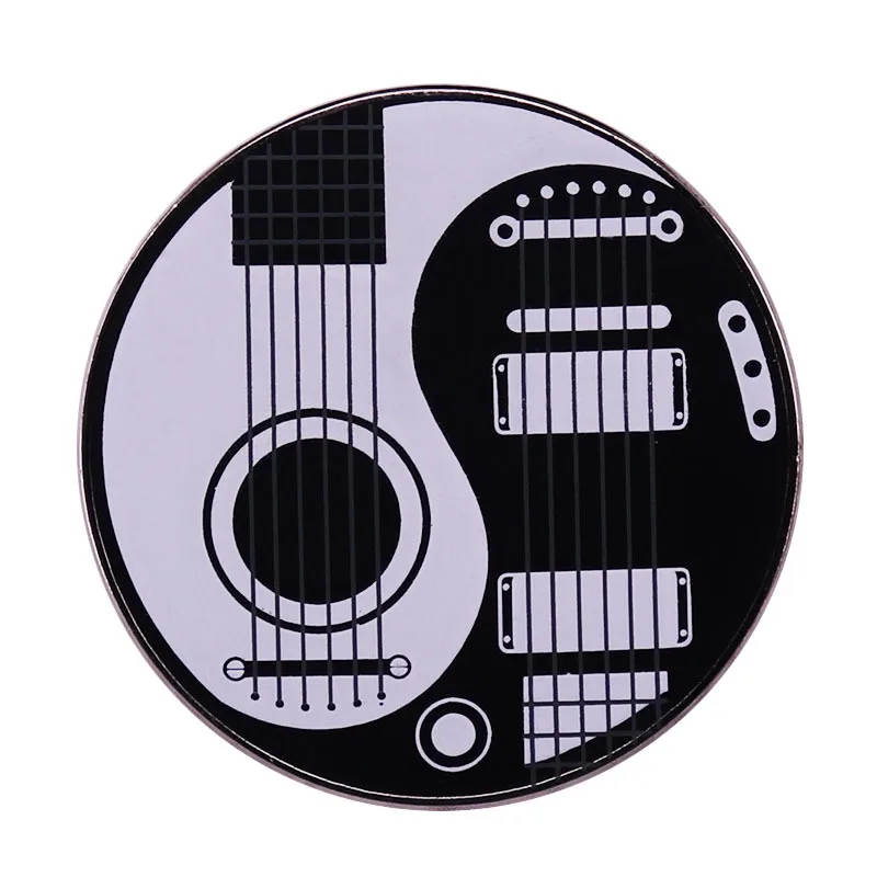 

Acoustic Electric Guitars Yin Yang Enamel Brooch Pin Jacket Lapel Metal Pins Brooches Badges Exquisite Jewelry Accessories