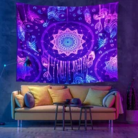 nordic ethnic style uv fluorescent tapestry polyester washable multi functional background decorative tapestry