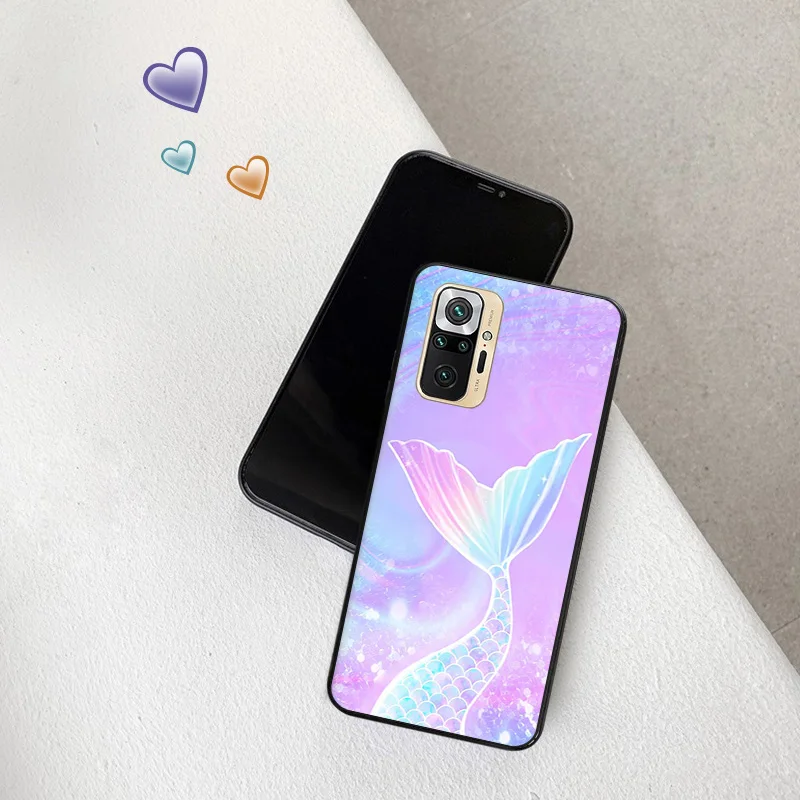 Черный матовый чехол для телефона Redmi K60 K50 K40 Note 8 7 Xiaomi Mi 11 11T 10 10T Lite Mermaid Mandala Dreamcatcher