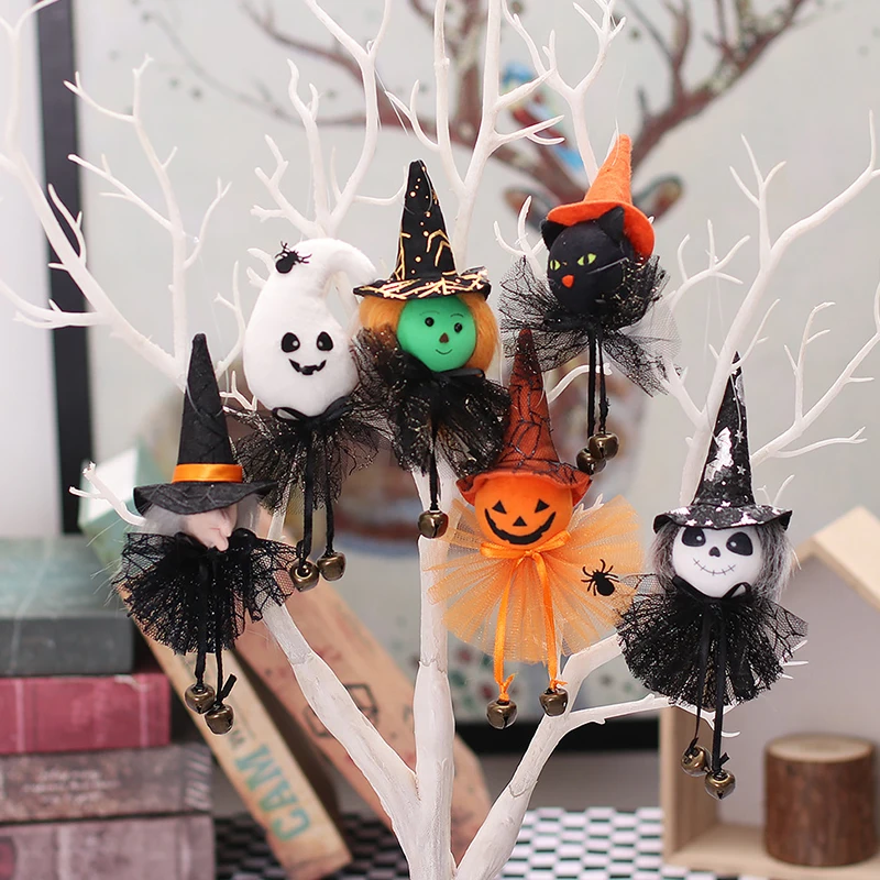 Witch Plush Doll Angel Girl Pumpkin Halloween Decorations for Home 2022 Scary Horror Haunted House Hanging Ornament Pendant Prop |
