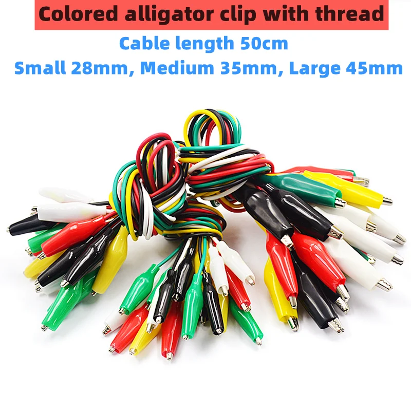 10pcs Color Alligator Clip Electric DIY Small Battery Power Cord Sheath Electric Clamp Double Head Test Clamp.28mm35mm45mm 50cm 10pcs Color Alligator Clip Electric DIY Small Battery Power Cord Sheath Electric Clamp Double Head Test Clamp.28mm35mm45mm 50cm