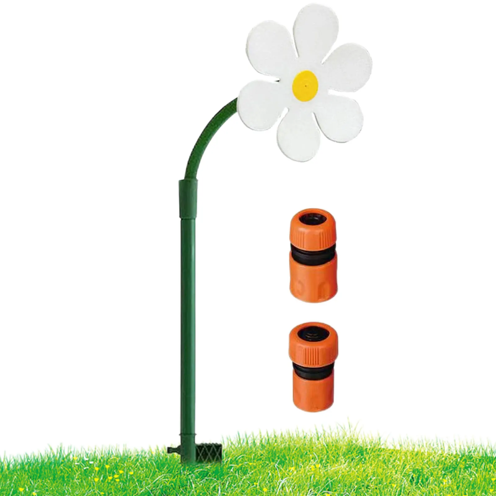 

Crazy Daisy Sprinkler Flower Sprinkler With 3/4'and 1/2'Adapters Decorative Yard Stake Flower Sprinkler Lawn Watering System For