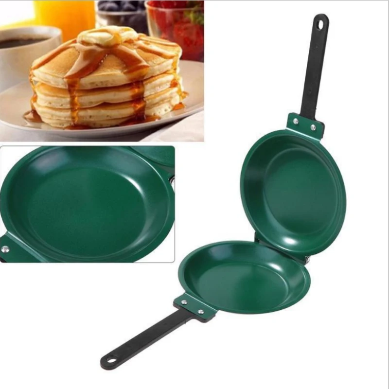 

Double Sided Frying Pan Green Nonstick Stir Frying Pan with Ceramic Coating Pancake Maker Cake Maker Home Kitchen Cookware