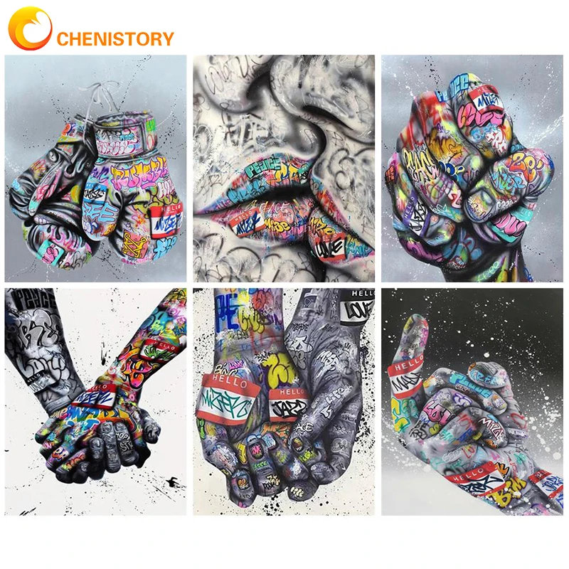 

CHENISTORY 5D Diamond Painting Abstract DIY Full Round Mosaic Animals Diamond Embroidery Picture Rhinestone For Home Decor Gift