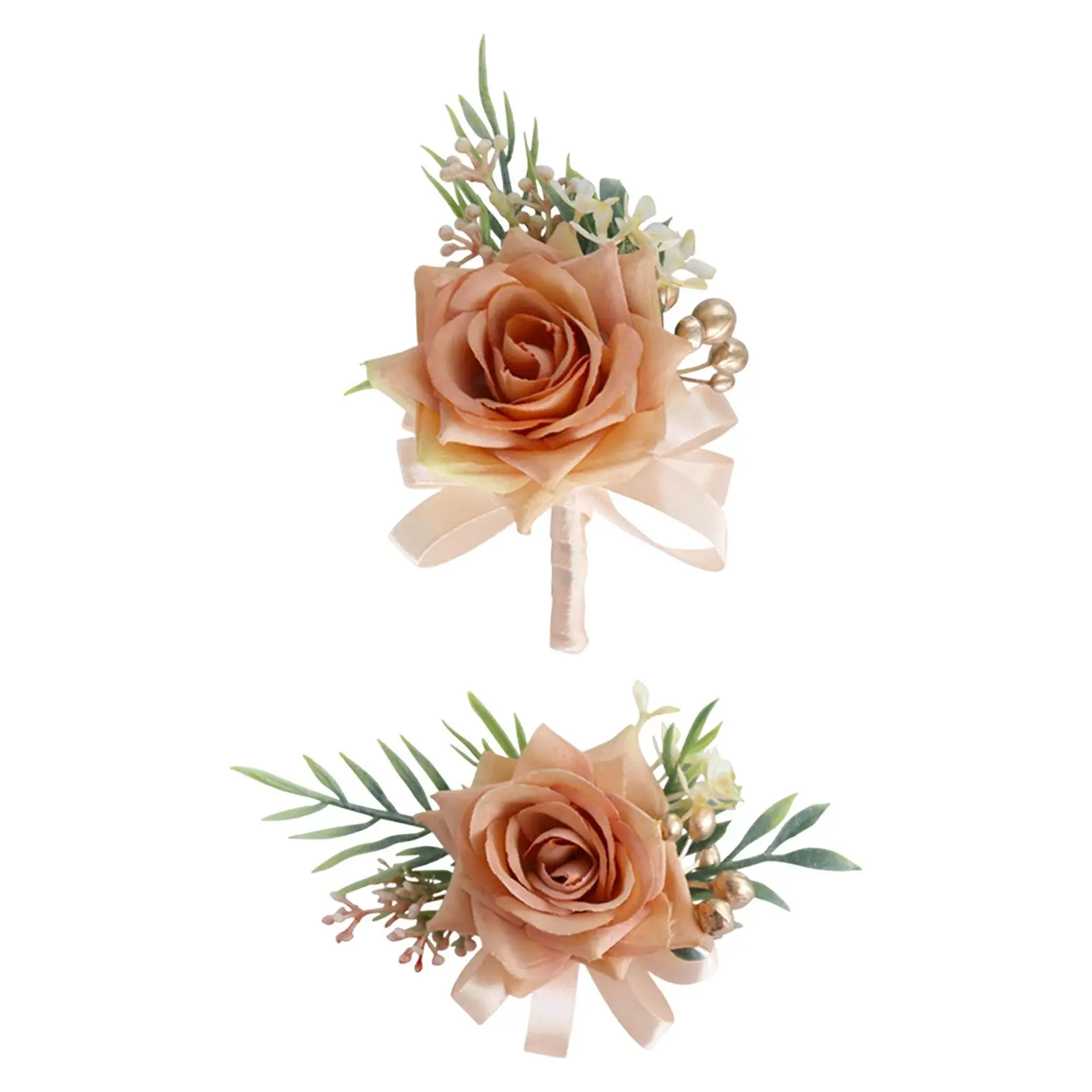 

Wrist Corsage Boutonniere Hand Flower Brooch Pin for Bridesmaid Celebration Party