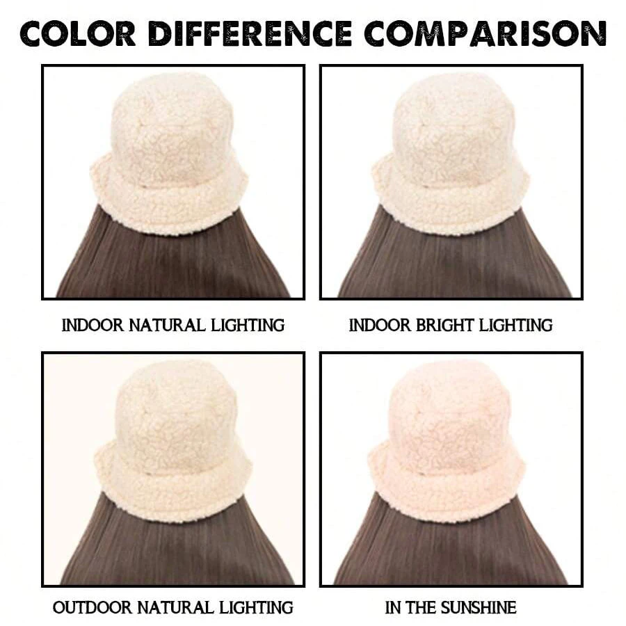 Fishing Hat Hooded Wig Long Straight Synthetic Beginners Friendly Heat Resistant Natural Looking For Daily Use A