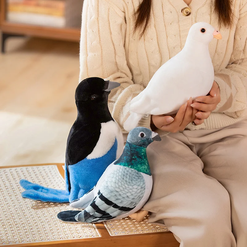 

Realistic Pigeon Plush Toys High Quality Soft Lifelike Grey Hill White Pigeons Birds Stuffed Animals Toy Collection Model Gifts