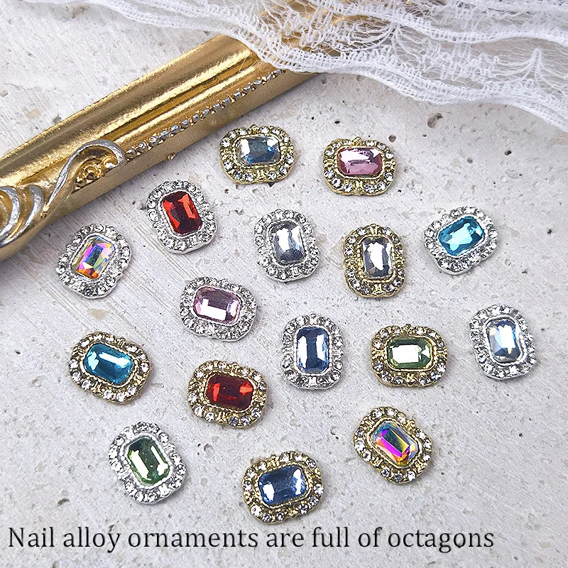 

10 шт. Квадратные Цветные AB сверла из сплава для дизайна ногтей блестящие стразы металлические аксессуары для маникюра оптовая продажа Прямая поставка