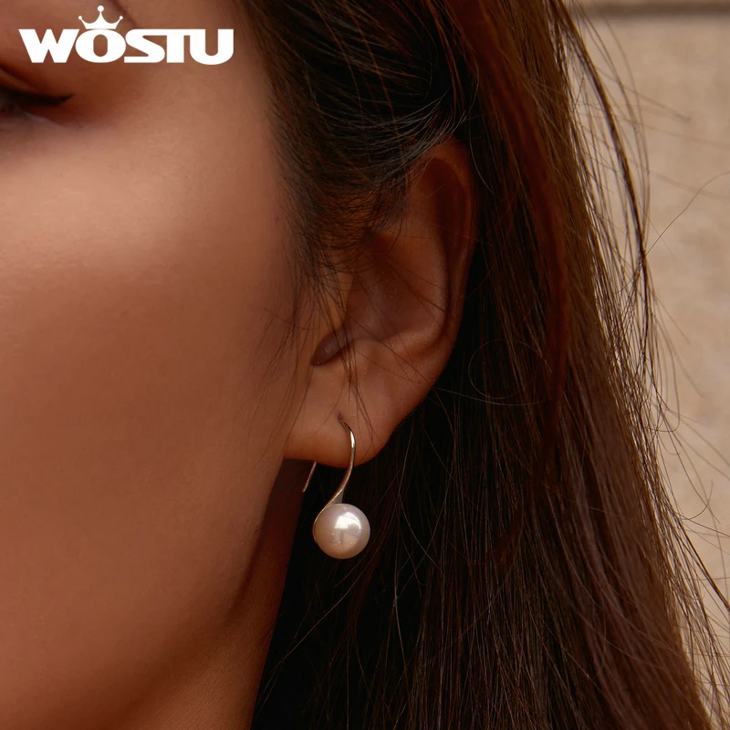 Серьги-капельки WOSTU розовые из серебра 925