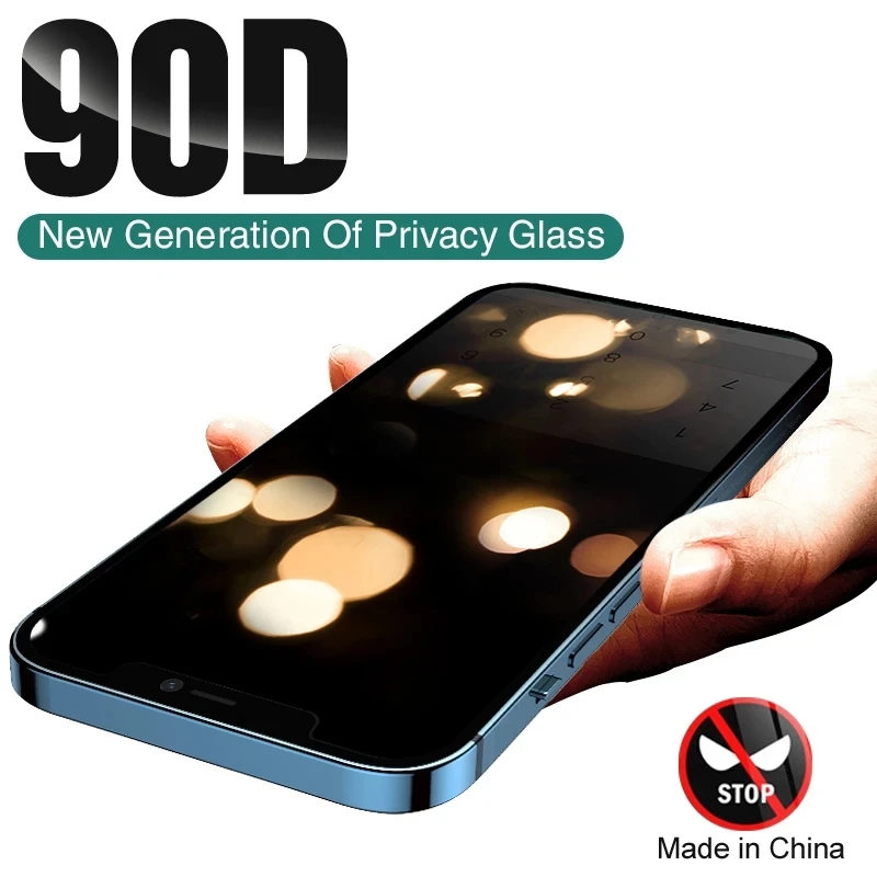 

90D Anti-spy Glass for IPhone 13 Pro Max 12 Mini 6S 7 8 Plus Privacy Screen Protectors for IPhone 11 PRO XS MAX XR X Anti-Glare