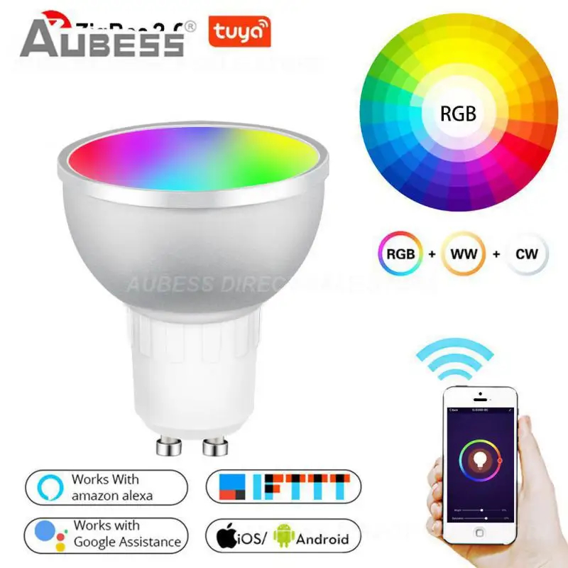 

Wireless Smart Spotlight Zigbee 3.0 Smart Led Lamp Timer Led Lamp Work With Smart Life Alexa Home Rgbcw