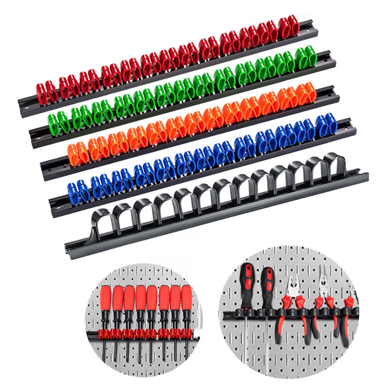 

Garage Wall Display Organizer 1pcs Holder Rack Hardware Wrench Workshops Screwdriver Storage Mount Plastic Tool Hanger Rail