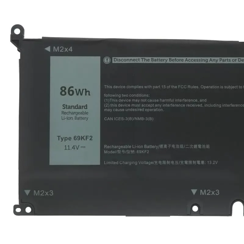 Фото Аккумулятор для ноутбуков Dell XPS 15 9500 9510 9520, Precision 5550 5560, Alienware M15 R3/R4/R5/R6/R7, 69KF2 8FCTC, 11.4V, 86/56Wh №2