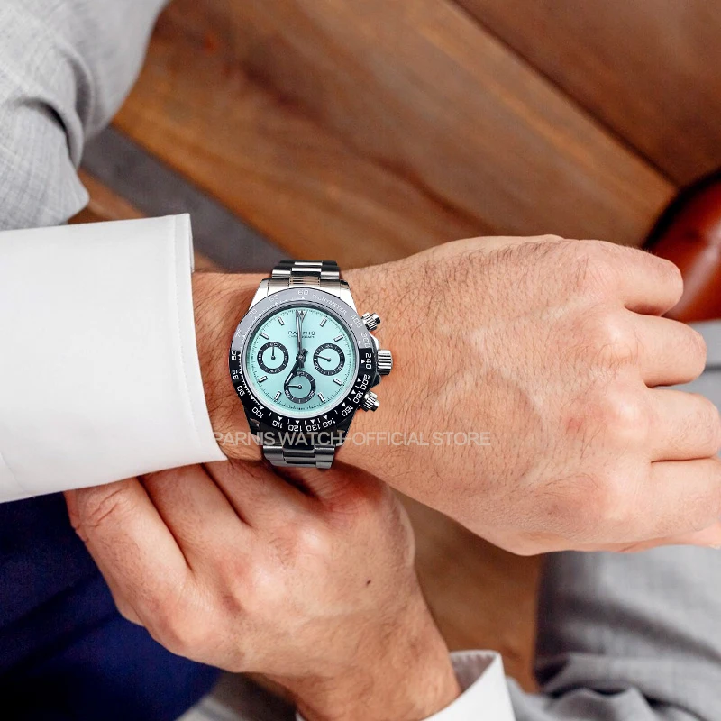 

Parnis 39mm Quartz Watch Men Chronograph Top Brand Luxury Pilot Business Waterproof Sapphire Crystal WristWatch men