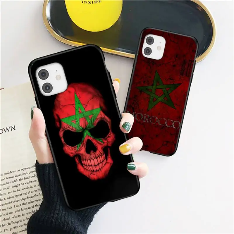 

Morocco Flag Coat Of Arms Phone Case For iphone 12 11 13 7 8 6 s plus x xs xr pro max mini shell