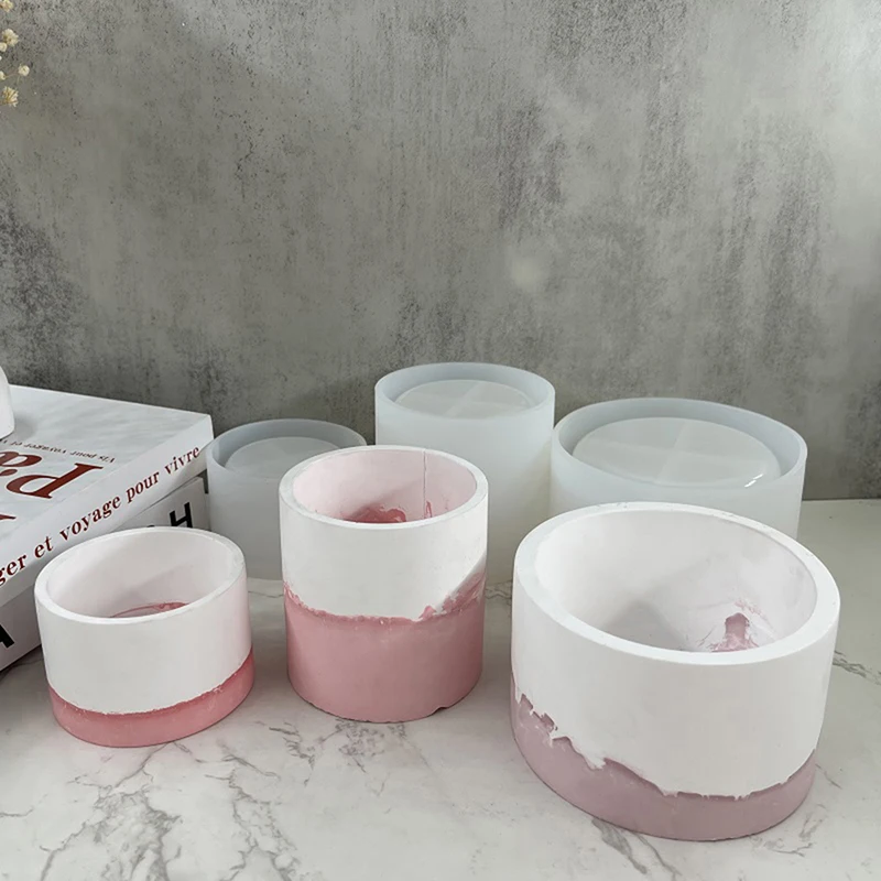 

Round Flowerpot Concrete Molds Plant Pot Concrete Silicone Handcraft Resin Molds Planter Vases Silicone Molds