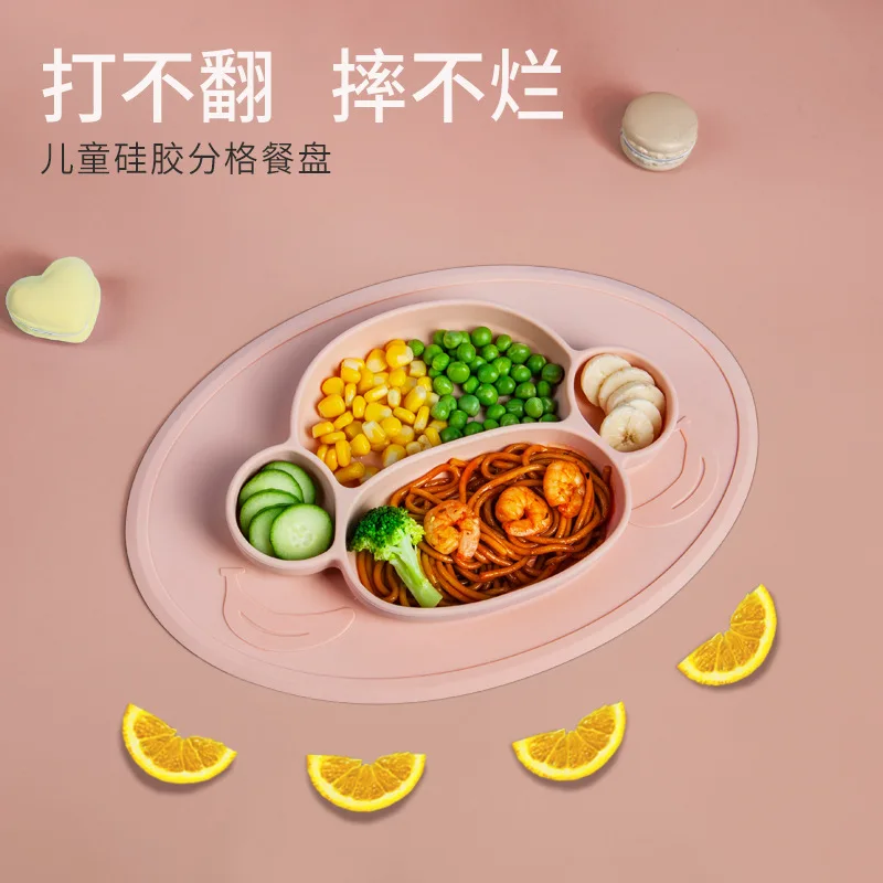 2023New Baby Soft Silicone Sucker Bowl Plate Cup Bibs Spoon Fork Sets Non-slip Tableware Children's Feeding Dishes BPA Free