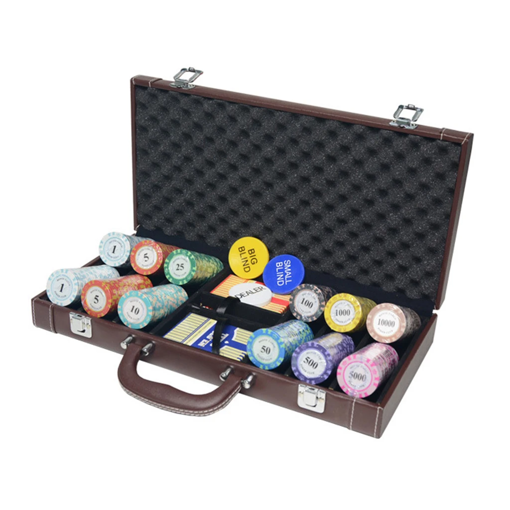 

PU Leather Chip Case Box - Portable, Sturdy Case Perfect for Holding Chips or Tokens, 2s Cards, Dices