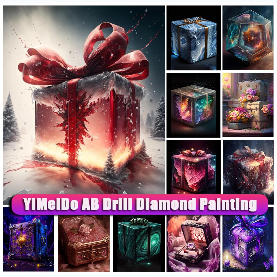 

YiMeido AB коробка для алмазной живописи Красочная картина, сумка на молнии 5D, сделай сам, алмазная вышивка, мозаика, мультяшное искусство, новин...