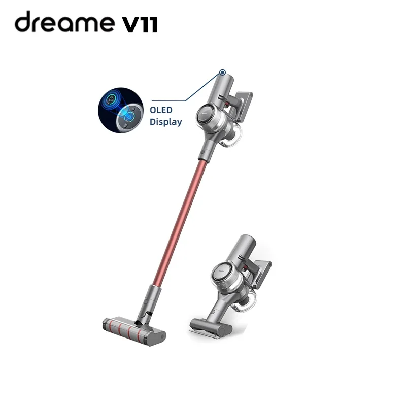 

Dreame-aspiradora inalámbrica V11 para el hogar, limpiador pequeño de alfombras de mano, 25KPa, 150AW, removedor de ácaros