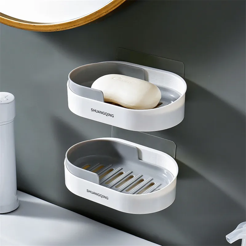 

Креативная Коробка для мыла, Коробка для мыла, настенная полка для туалета, без отверстий, бытовая присоска, дренажный держатель для мыла