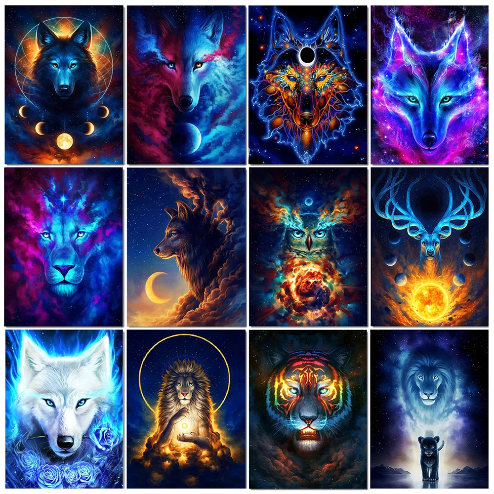 

Алмазная 5D мозаика «волк», «сделай сам», Набор для вышивки крестиком, Лев, тигр, квадратные, круглые, с животными, художественное украшение д...