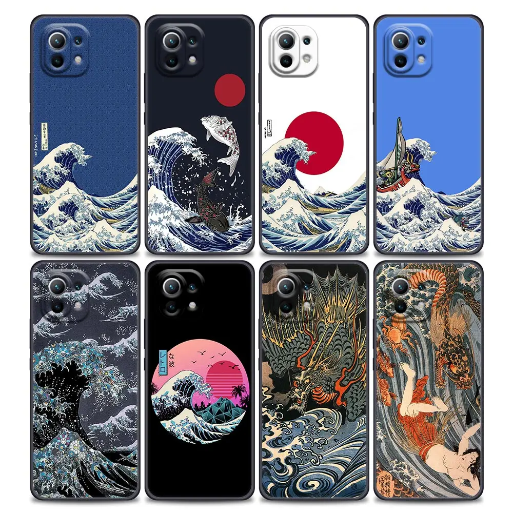 

Japan Art Case for Xiaomi Mi 11 Lite 5G NE 11i 11X 11T 12 Pro Poco F1 F3 X3 GT X4 NFC Pro Silicone Cover Hokusai kanagawa Wave