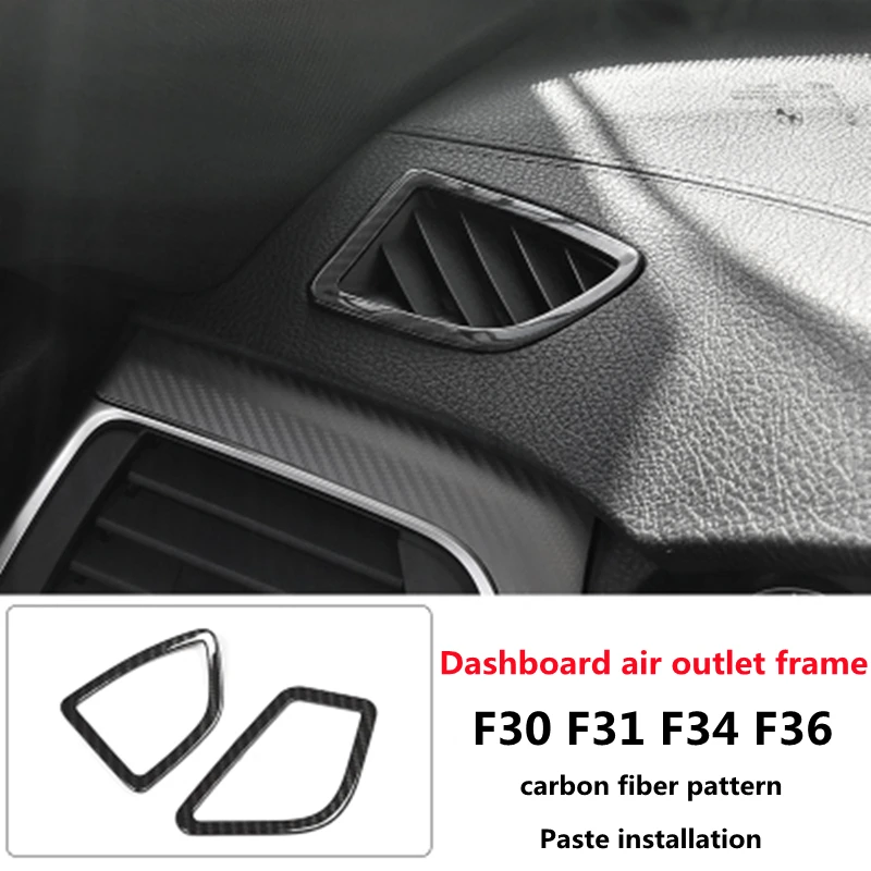 

Car Styling Carbon Fiber Pattern Dashboard Air Vent Panel Cover Decorative Sticker Frame For BMW F30 F31 F33 F34 F36 Accessories
