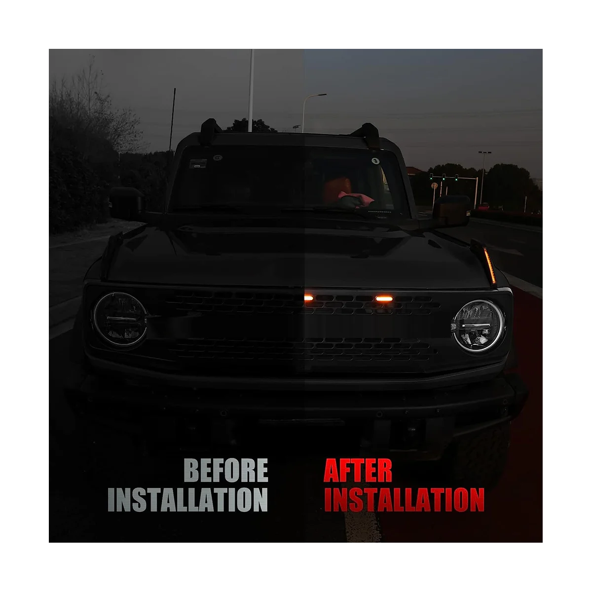 Фонари для решетки радиатора Ford Bronco 2021 2022 2023 комплект желтых ламп аксессуары