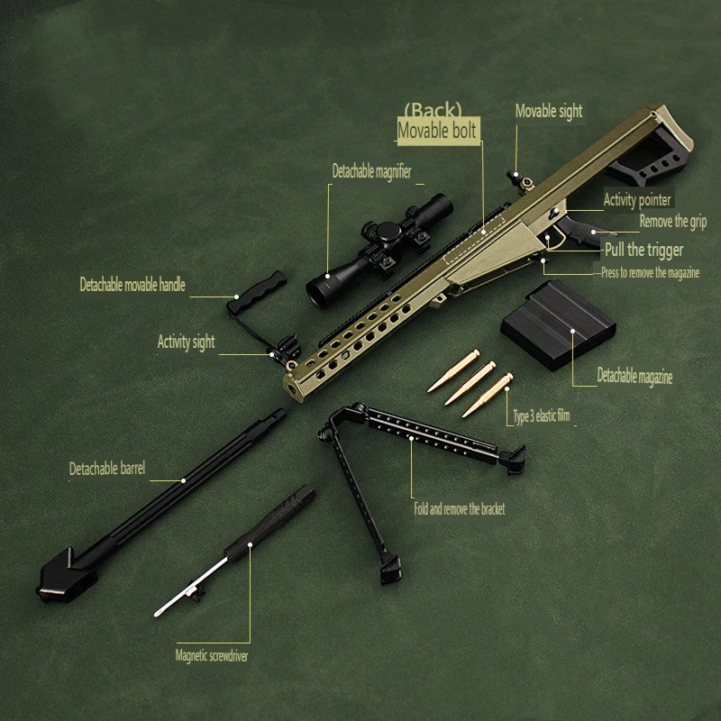 1/3 14 дюймов модель пряжка цельнометаллическая фотосессия мини снайперская