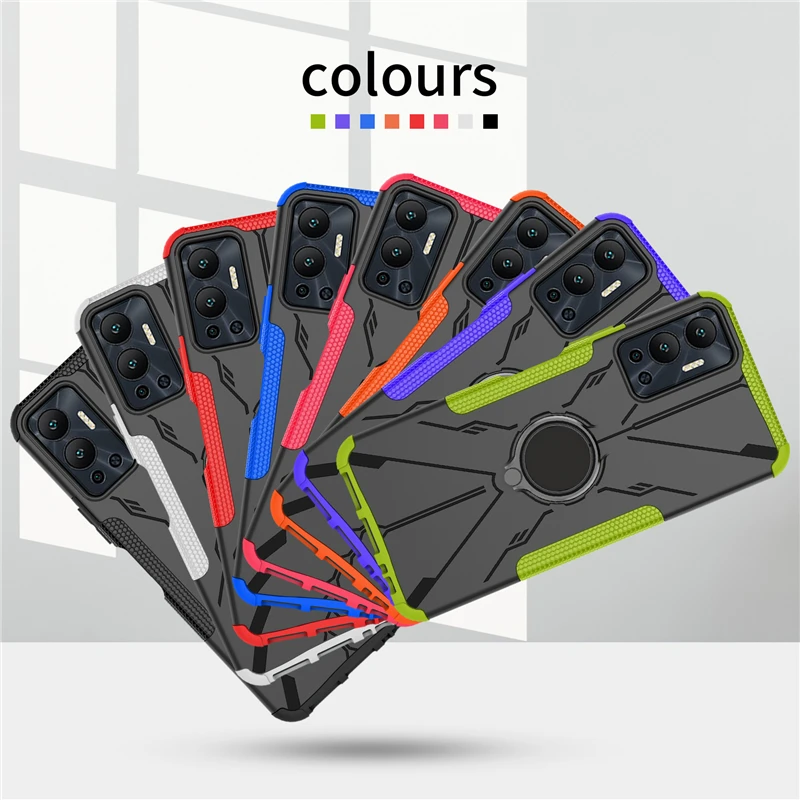 

Чехол для Infinix Hot 12, чехол для Infinix Hot 12, чехлы из поликарбоната, противоударный бампер, задний магнитный держатель для чехла Infinix Hot 12, чехлы