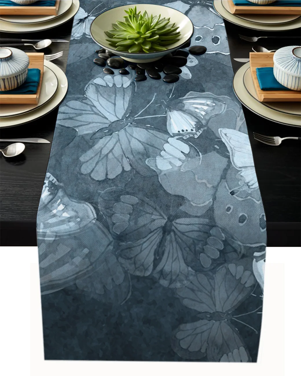 

Butterfly Hand Drawn Retro Coffee Table Decor Dinner Table Decoration Wedding Decor Table Runners Modern Wedding Decoration